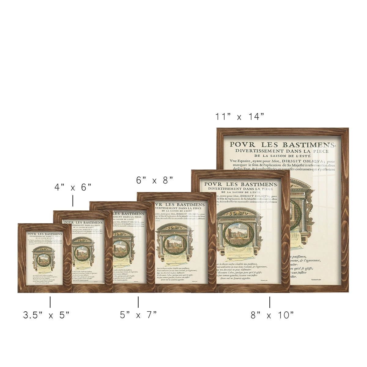 Printed Embellished Bookplate I - Framed Print w/glass - Walnut