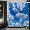 thumbnail image 4 of Clouds Shower Curtain, Blue Sky Shower Curtain, Nature Scenery Shower Curtain Set Waterproof Bath Curtain Bathroom Decor with 12 Hooks, 72x72 inches, 4 of 6