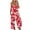 Red, variant on Women's Jumpsuit Summer Casual Spaghetti Strap Floral Print Long Romper with Pocket Wide Leg Scoop Neck Loose Outfits, Orange, XXL