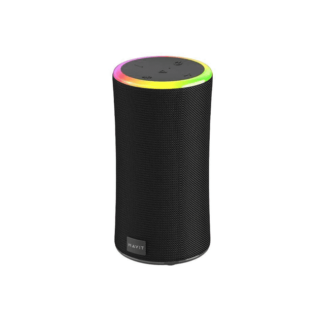 Parlante Bluetooth Havit SK833BT 20W Negro, Impermeable IPX6 con Luces RGB y TWS.