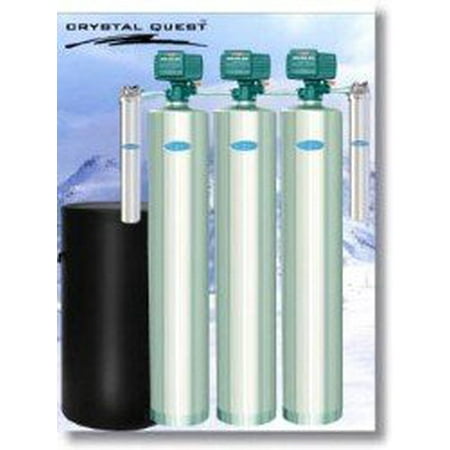 CRYSTAL QUESTA Whole House Stainless Steel Water Softener/Iron, Manganese, and Hydrogen Sulfide/Multistage Water Filter 60,000 Grains/2.0 Cu .Ft./1,000,000 Gallon Capacity