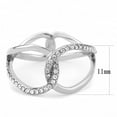 thumbnail image 2 of Womens Silver Rings No Plating 316L Stainless Steel Ring with AAA Grade CZ in Clear DA307, 2 of 5