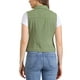 thumbnail image 3 of Chaleco sin mangas de mezclilla lavado para mujer INSPIRE CHIC con botones y bolsillos color verde guisante M, 3 of 5