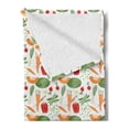 thumbnail image 2 of Vegetable Soft Flannel Fleece Throw Blanket, Cartoon Design Food Pattern with Carrot Pepper Soybean Pumpkin Slice and Pease, Cozy Plush for Indoor and Outdoor Use, 60" x 80", Multicolor, by Ambesonne, 2 of 5