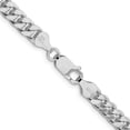 thumbnail image 4 of Auriga 925 Sterling Silver Rhodium-plated 6 mm Domed w/ Side Diamond-cut Curb Chain Necklace for Mens 22", 4 of 6