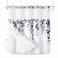 thumbnail image 4 of No Hook Shower Curtain Set with Snap in Liner, Summer Garden Watercolor Leaves Waterproof Bathroom Curtain with See Through Top Window, Ombre Eucalyptus Leaves Double Shower Curtains for Bathtub, 4 of 9