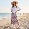 thumbnail image 6 of Long Skirts for Women Comfort Waist Floral A Line Skirts Summer Lightweight Wedding Guest Party Causal Skirts, L, 6 of 8