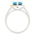 thumbnail image 4 of Clara Pucci 14K White/Rose Gold 2.29ct Turquoise Halo Ring for Women, 4 of 8