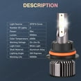 thumbnail image 5 of For Ford Focus 2005-2007 LED Headlights 9007 High/Low Beam Bulb 2Pcs 100W 6000K Super Bright White, 5 of 11