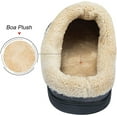 thumbnail image 3 of Needbo Men's Moccasin Slippers Fleece Fuzzy Lined House Shoes with Memory Foam Non-slip Rubber Sole, Dark Grey Size 11-12, 3 of 7