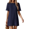 thumbnail image 5 of PRETTYGARDEN Women's Summer Casual Short Dresses Embroidered Lace Short Sleeve Boho Mini Dress Beach Vacation Clothes, 5 of 10