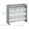 thumbnail image 2 of ECR4Kids 3-Tier Organizer with Shelf and 9 Removable Plastic Bins, 3x3, Toy Storage, Grey/White, 2 of 9