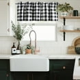 thumbnail image 6 of Hiasan Black and White Buffalo Plaid Kitchen Valance Curtains, - Semi Sheer Rod Pocket Checkerd Cafe Valance for Farmhouse Window, 52" x 18", 1P, 6 of 11