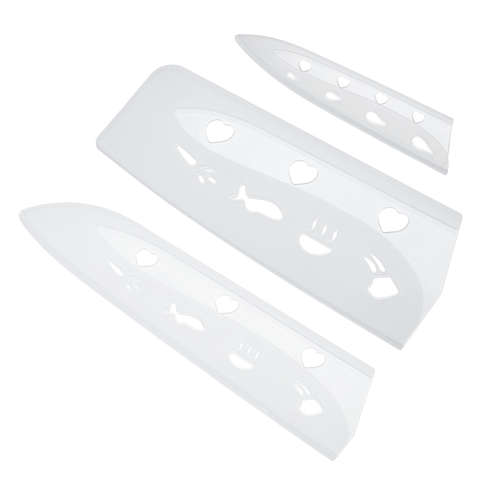 Uxcell Plastic Safety Knife Cover Sleeves Set, Universal Blade Covers Knife Guard Protector for Kitchen Bar White