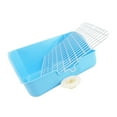 thumbnail image 3 of OULII Support de Toilette pour Animaux Usage Intérieur Toilette Fixe Carrée Bleue pour Chiot Chien Cochon d'Inde Lot de 1, 3 of 8