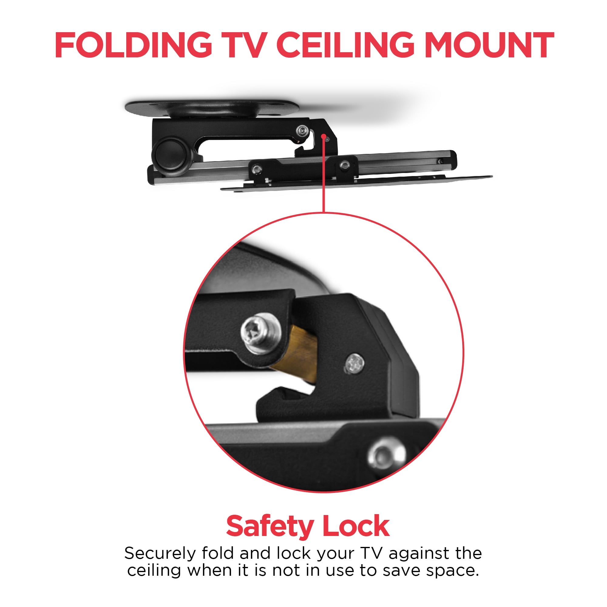 Ematic Folding Tv Ceiling Mount Kit For 17 To 32 Inch Lcd Monitors