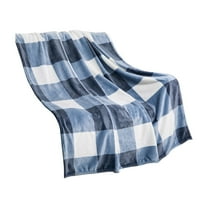 YFTDEF Double Sided Fleece Blanket, Plaid Pattern, Soft Polyester, Warm Sofa and Bed Throw, Multipurpose for Home and Outdoor, Easy to Clean and Maintain