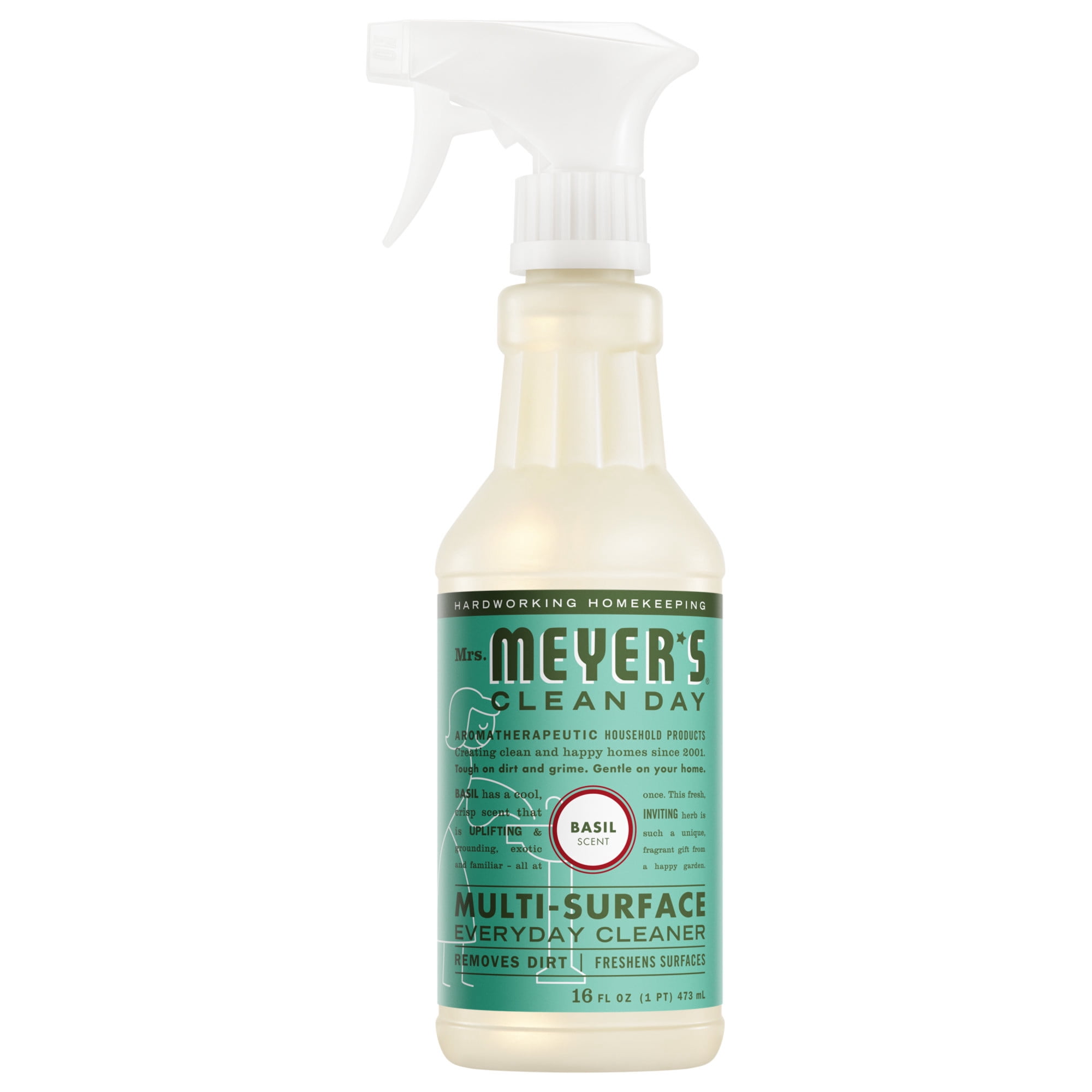 (3 pack) Mrs. Meyer's Clean Day Multi-Surface Everyday Cleaner, Basil Scent, 16 Fl Oz Bottle