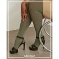 thumbnail image 6 of CALZITALY Plus Sizes Anti-Chafing Opaque Tights | 60 DEN | L - 4XL | Black | Italian Hosiery (XL, Olive Green), 6 of 7