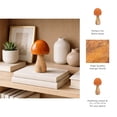 thumbnail image 5 of Elegant Mango Wood Mushroom Sculpture for Home Accent -Ornaments for Bathroom, Office, and Living Room Styling - Decorative Figurine  for Shelf or Coffee Table Display - 6", Orange & Brown, 5 of 11