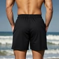 thumbnail image 5 of Stamzod Beach Shorts for Men Plam Print Summer Vacation Board Shorts Men's Casual Swimwear with Pocket Black S, 5 of 9