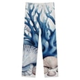 thumbnail image 4 of Ocean Blue Coral Seashell Winter Female Pants Flannel High Waist Women Pants Lady Warm Straight Leg Plush Trousers, 4 of 7