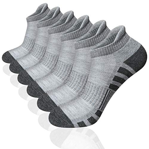 COOVAN Ankle Athletic Running Socks for Men and Women Low Cut Sports Tab Sock （6 PACK） 
