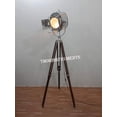 thumbnail image 2 of BRITISH DESIGN CHROME ROYAL MARINE SEARCH LIGHT TRIPOD STAND LAMP, 2 of 4