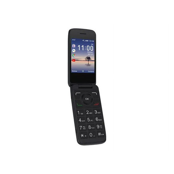 Alcatel Smartflip - Téléphone 4G - RAM 512 MB / Mémoire Interne 4 GB - Fente microSD - 320 x 240 pixels - Caméra Arrière 2 MP - AT&T - Volcan Noir