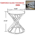 thumbnail image 4 of KEIVVAKN Glass End Tables Gold Coffee Table Center Table in Living Room Furniture Round Stainless Steel Frame, 4 of 8