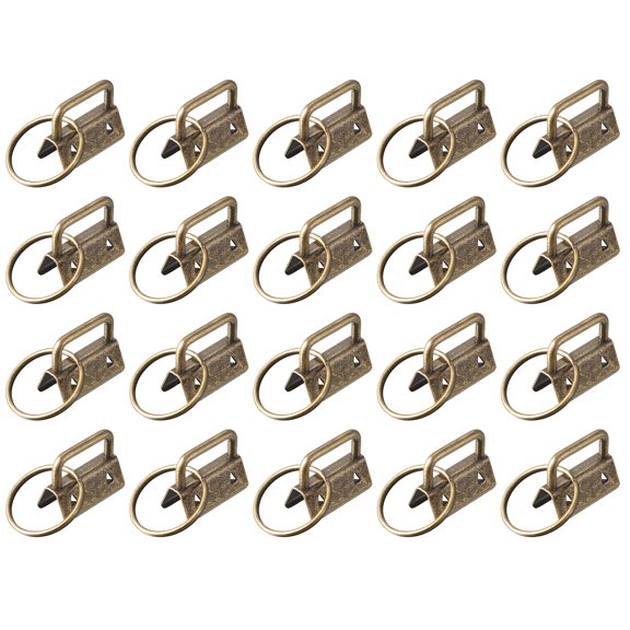 Uxcell 26mm Key Fob Hardware with Keychain Ring for Bag Webbing Wristlets Dark Bronze 40 Pack
