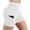 01 White, variant on Athletic Shorts for Women Yoga Shorts with Pockets for Women, 6" Crossover High Waist Lounge Biker Shorts