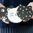 thumbnail image 5 of 6-piece set of coasters, desktop protection pads, for placing cups and cups, with drink cup holders, round ceramic stone coasters, with cork base. - combination:mixstyle1, 5 of 5