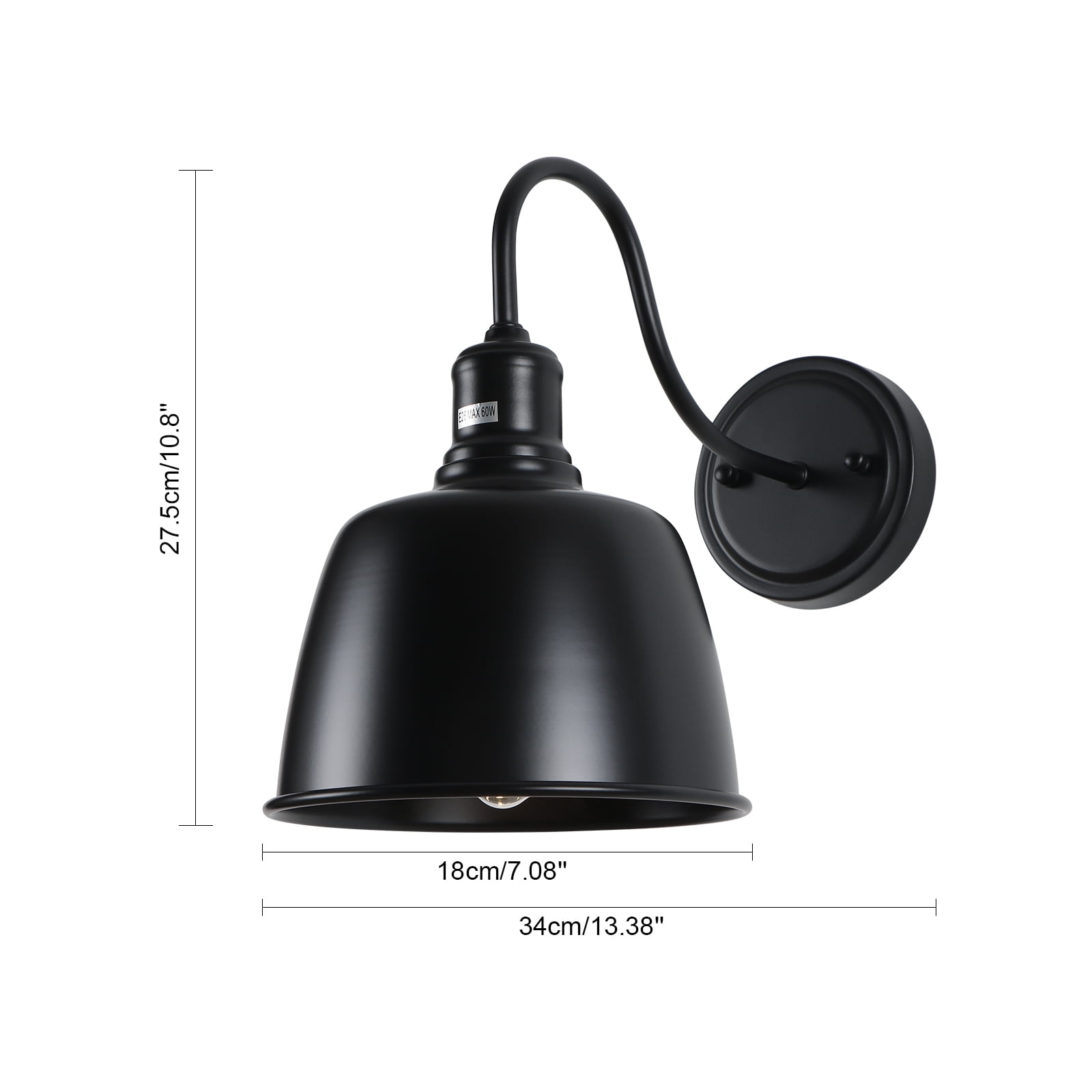 Wall Sconces Lighting Fixture Set of 2, Bedside Wall Mounted Reading Lamp with On-Off Switch for Industrial Bedroom, Bathroom Hallway Living Room