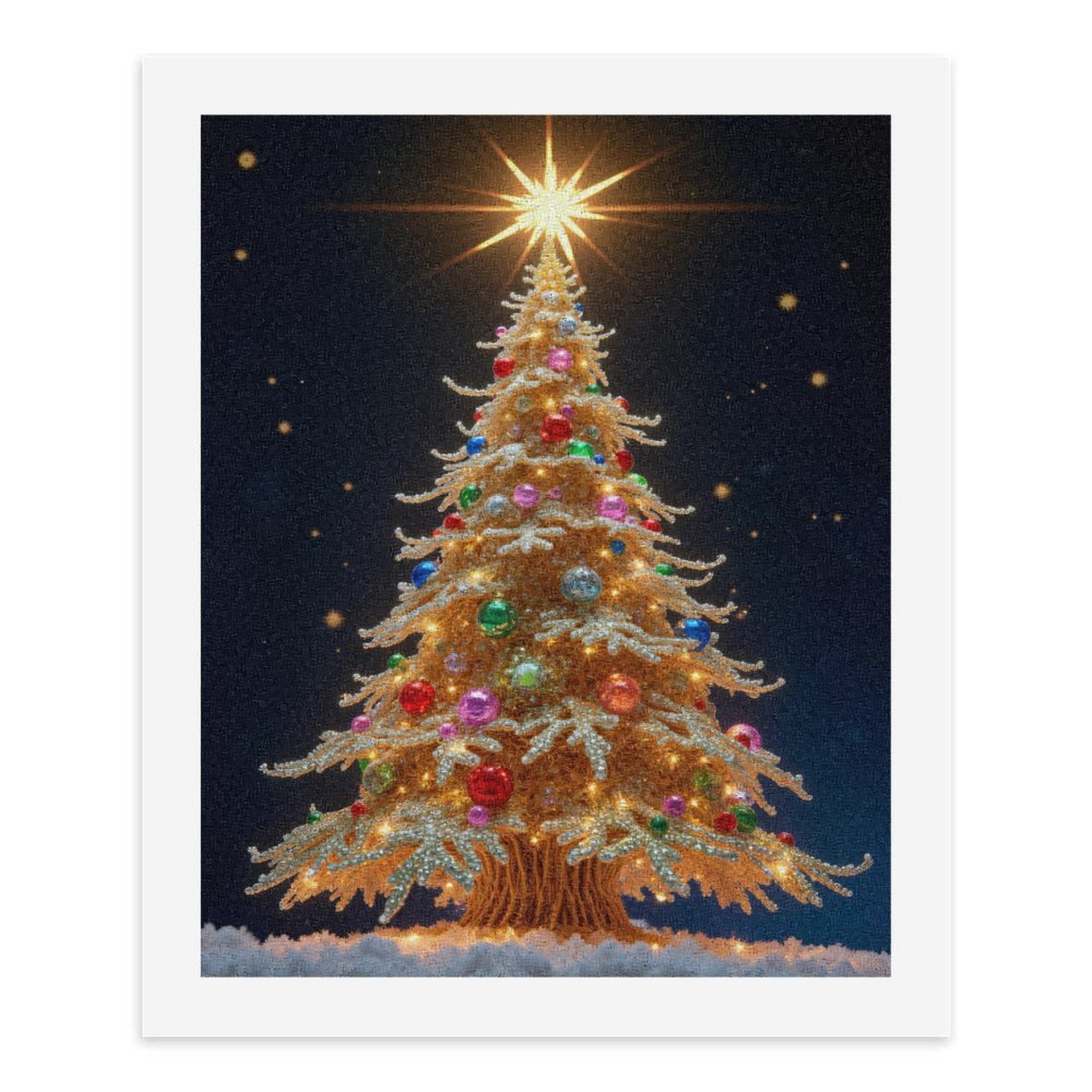 Paint By Numbers Kit for Adults Beginner - DIY Christmas Tree Lights Festive Decorations Canvas Painting Kits for Adults, Frameless Paint By Number for Adults for Home Wall Decor 16x20 Inch