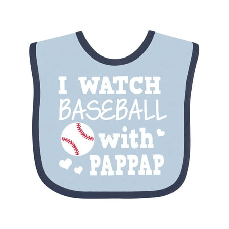 

Inktastic I Watch Baseball with My Pappap Gift Baby Boy or Baby Girl Bib