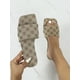 thumbnail image 1 of Women Checkered Pattern Raw Trim Slide Sandals, Denim Fashion Sandals, 1 of 4