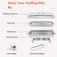 thumbnail image 3 of Jacgood Chafing Dish 5 Pack, 8QT Stainless Steel Chafing Dish Buffet Set Foldable Catering Food Warmer W Full Size Food Pan, 3 of 7