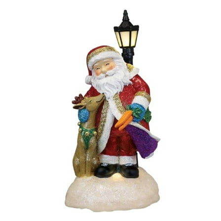 Old World Christmas Resin Lighted Holiday Figurine, Endeering Santa, 8in