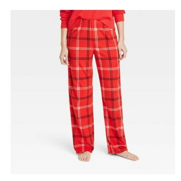 Women's XXL Plaid Microfleece Pajama Pants, Red, Black and White, Christmas, Family Mix and Match.