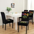 thumbnail image 2 of Black Helloween Dining Chair Covers Set of 6,Stretch Parsons Chair slipcovers,Kitchen Helloween Decor Chair Seat Cover Protectors(Witch,6 Pack), 2 of 6