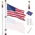thumbnail image 1 of Yescom EZ GO 30Ft Commercial Telescoping Flag Pole Kit Portable Display Sign Banner Pole for Outside Hotel Business Events Advertising Flag Silver, 1 of 9