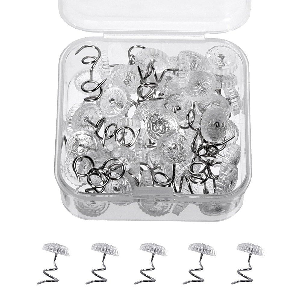 Sumind Clear Twist Pins Heads Twisty Pin with Plastic Contain Box for