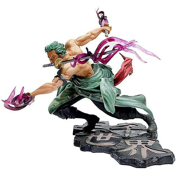 One Piece Anime Figure Sauron Three Swords Style Zoro Statue Action Figure Realistic Character Cartoon Model Anime Fans