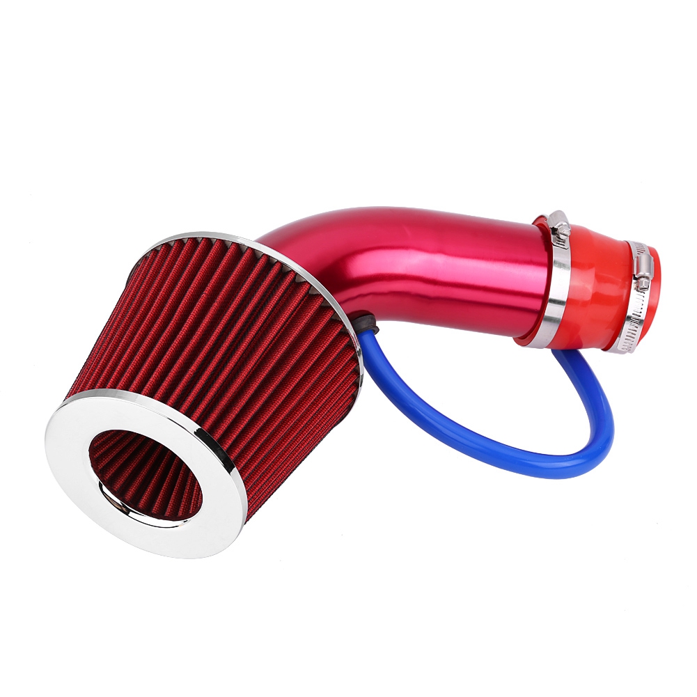 Universal 3 inch Car Cold Air Intake Filter Air Filter Kit Hose Pipe Red