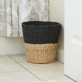 thumbnail image 3 of Household Essentials Wicker Waste Basket, 2-tone Hyacinth Waste Bin for Bathroom, Bedroom, Office, 3 of 6