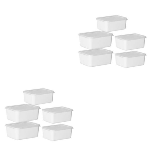 Billuyoard Recipientes de plástico transparentes para alimentario - Para almacenar ingredientes secos y líquidos Tapa hermética blanca 5 uds. Blanco 5 piezas 2Conjunto