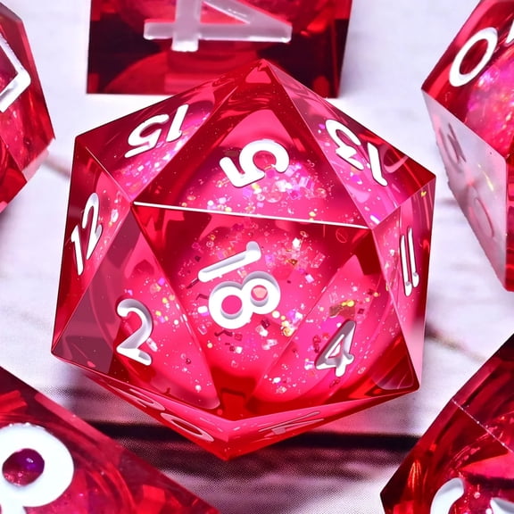 DND Resin Dice 7-Piece Set for Dungeons and Dragons DND 5e RPG Gift, Board Game Tabletop Role Playing Dice Game, Birthday Gift, Christmas, Thanksgiving, Halloween