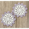 thumbnail image 4 of Fennco Styles Handmade Crochet Cotton Whirlwind Two-Tone Doily 6" Round, 1-Piece - Lilac Drink Coaster for Everyday Use, Holiday, Farmhouse Décor, Cocktail, Tea Party and Special Occasion, 4 of 7
