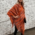 thumbnail image 7 of Shawl Wraps for Women LSQii Knitted V Neck Poncho Sweater Cape Tassel Fringed Plus Size Lagenlook Asymmetrical for Travel Daily Wear Spring Khaki, 7 of 7